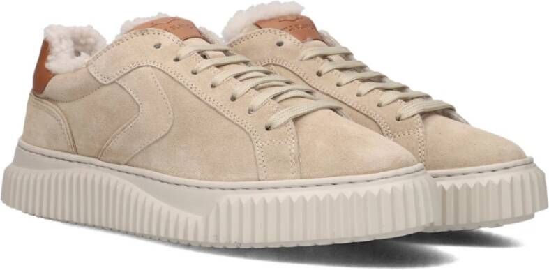 Voile blanche Beige Suède Lage Top Sneakers Beige Dames