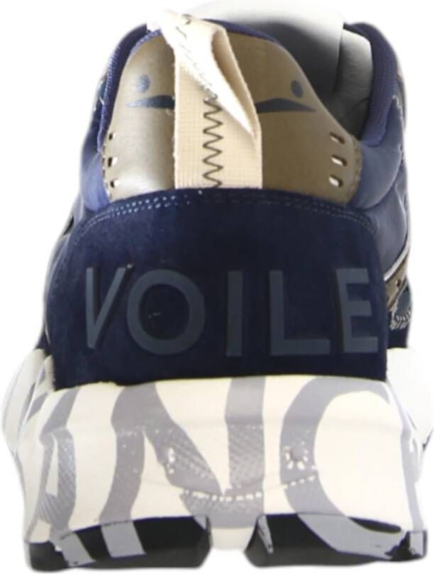 Voile blanche Blauwe Leren Nylon Club01 Sneakers Blue Heren