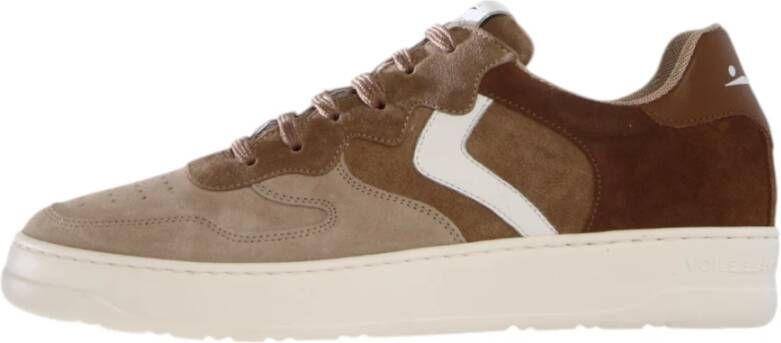 Voile blanche Bruine Leren Sneaker Layton 01 Brown Heren