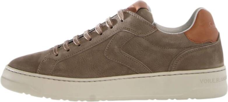 Voile blanche Bruine Leren Sneakers Layton Stijl Brown Heren