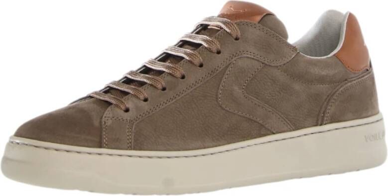 Voile blanche Bruine Leren Sneakers Layton Stijl Brown Heren