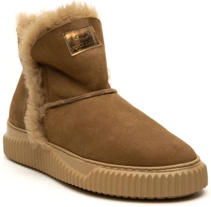 Voile blanche Bruine Shearling Laarzen Brown Dames