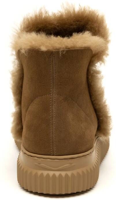 Voile blanche Bruine Shearling Laarzen Brown Dames