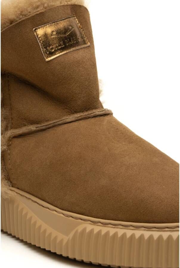 Voile blanche Bruine Shearling Laarzen Brown Dames