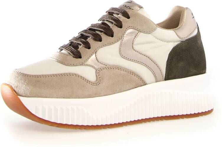 Voile blanche Crème Sneakers met Contrasterend Ontwerp Beige Dames