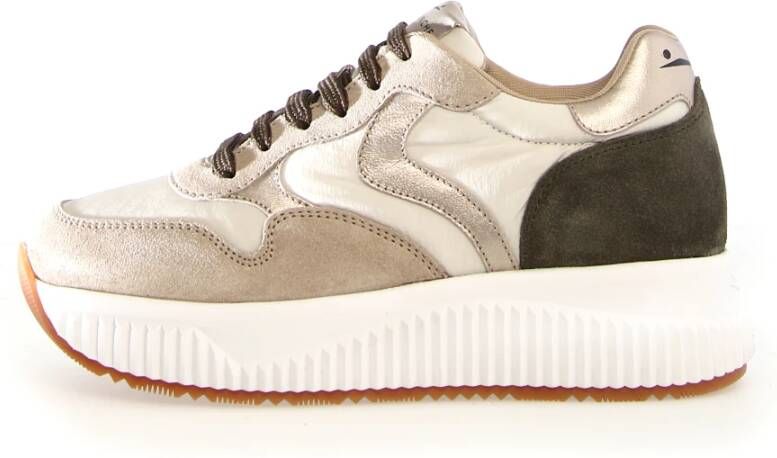 Voile blanche Crème Sneakers met Contrasterend Ontwerp Beige Dames