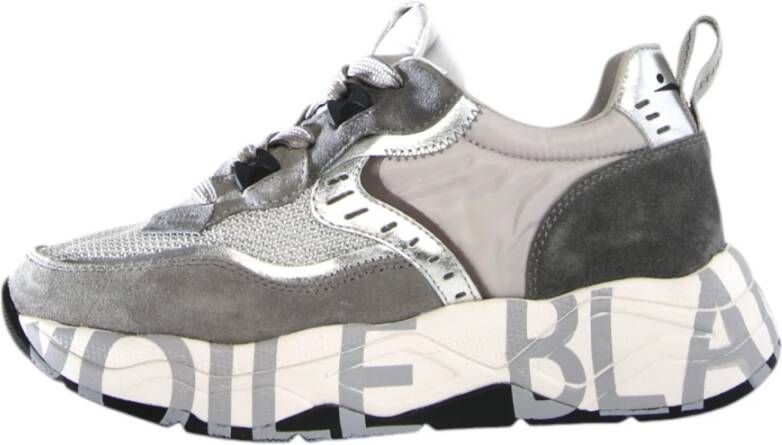 Voile blanche Grijze Sneakers Club105 Leer Nylon Gray Dames