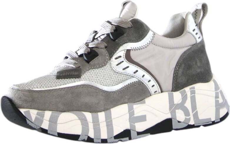 Voile blanche Grijze Sneakers Club105 Leer Nylon Gray Dames