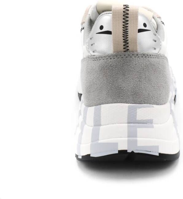 Voile blanche Grijze Sneakers met Leren en Stoffen Voering Grijs Dames