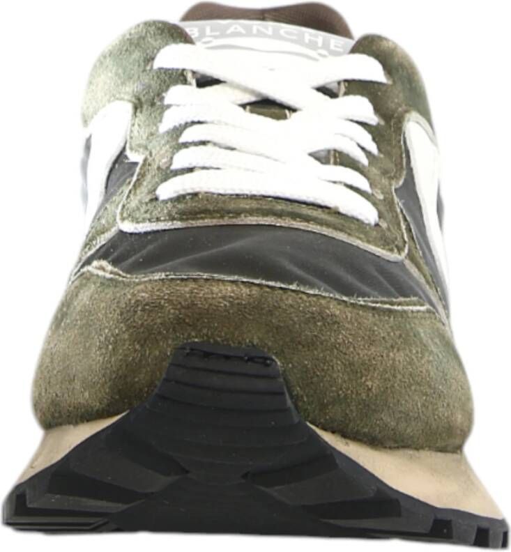 Voile blanche Groene Sneakers Paris Race Man Green Heren