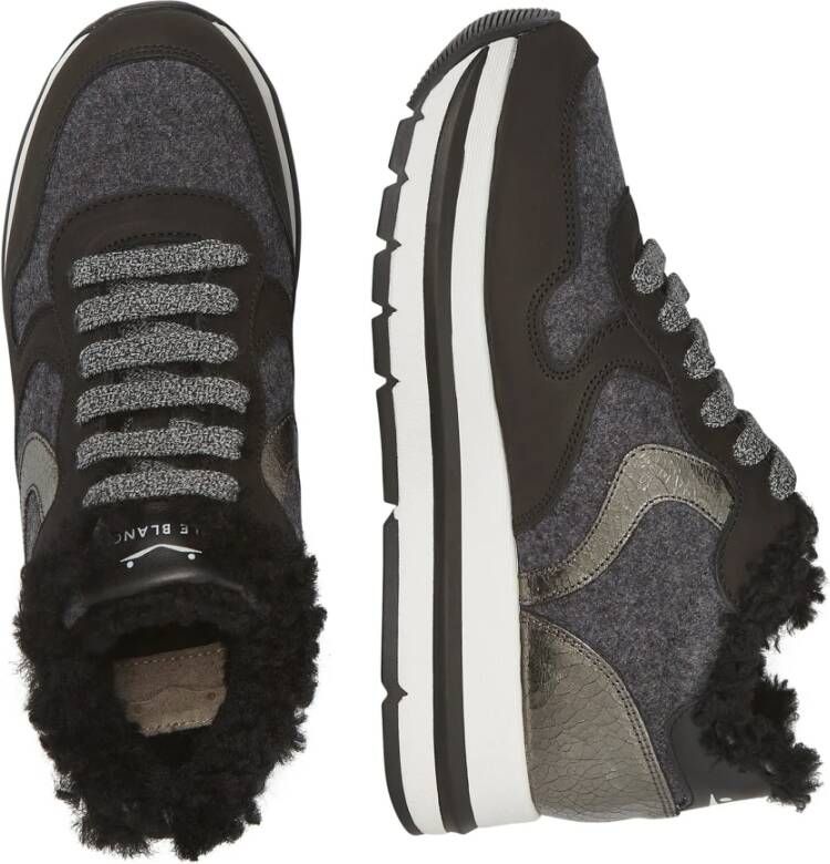 Voile blanche Leather and fabric sneakers Maran FUR Black Dames