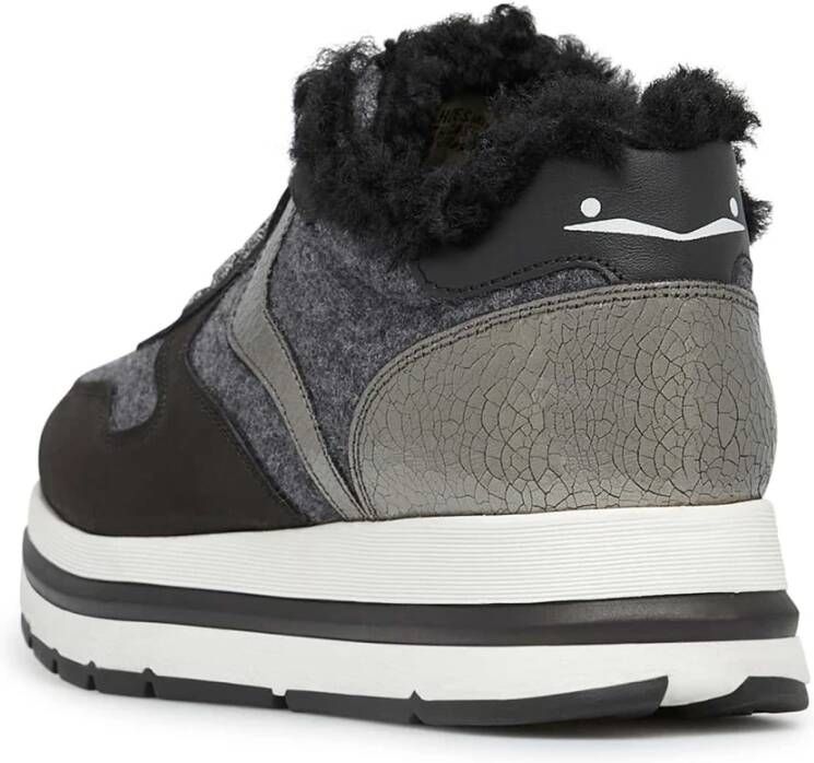 Voile blanche Leather and fabric sneakers Maran FUR Black Dames