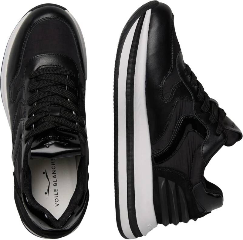 Voile blanche Leather and fabric sneakers Merry Power. Black Dames