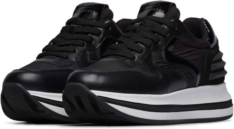 Voile blanche Leather and fabric sneakers Merry Power. Black Dames