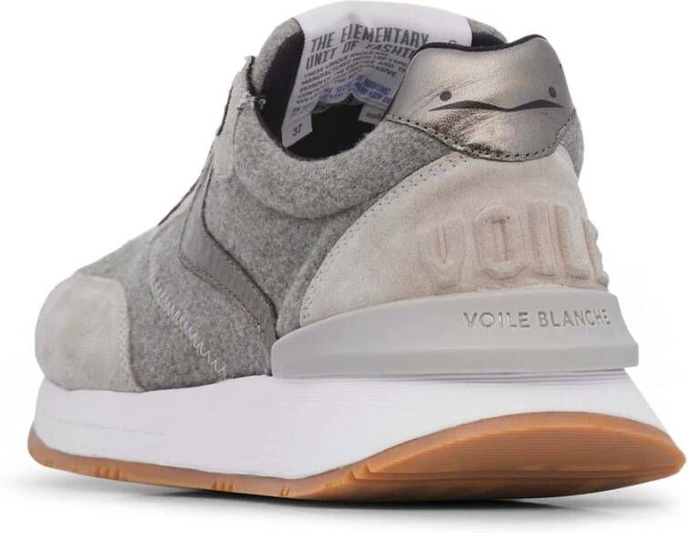 Voile blanche Leather and fabric sneakers Qwark Easy Woman. Beige Dames