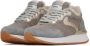 Voile blanche Leather and fabric sneakers Qwark Easy Woman Fur. Gray Dames - Thumbnail 3