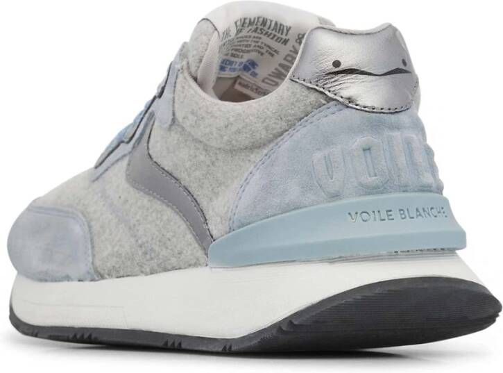 Voile blanche Leather and fabric sneakers Qwark Easy Woman. Gray Dames