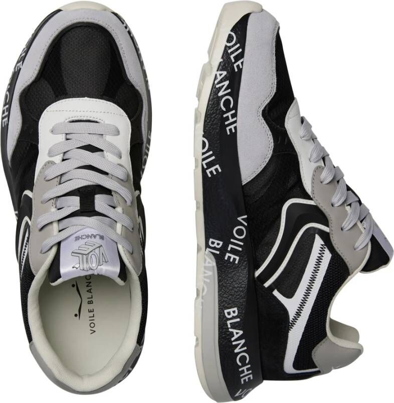 Voile blanche Leather and fabric sneakers Shine. Black Heren