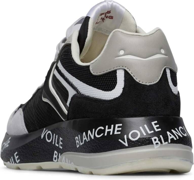 Voile blanche Leather and fabric sneakers Shine. Black Heren