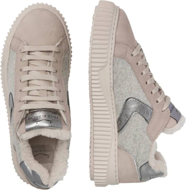 Voile blanche Leather and felt sneakers Lipari FUR Gray Dames