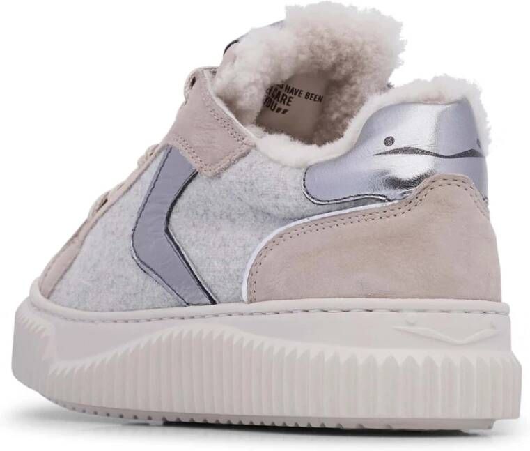 Voile blanche Leather and felt sneakers Lipari FUR Gray Dames