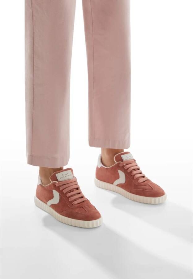 Voile blanche Leather and suede sneakers Ines Red Dames