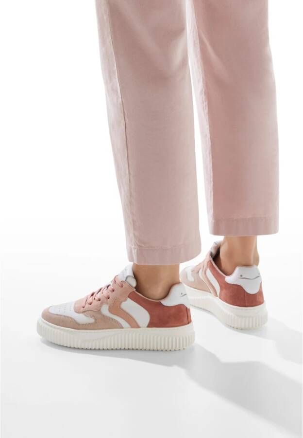 Voile blanche Leather and suede sneakers Laura Pink Dames