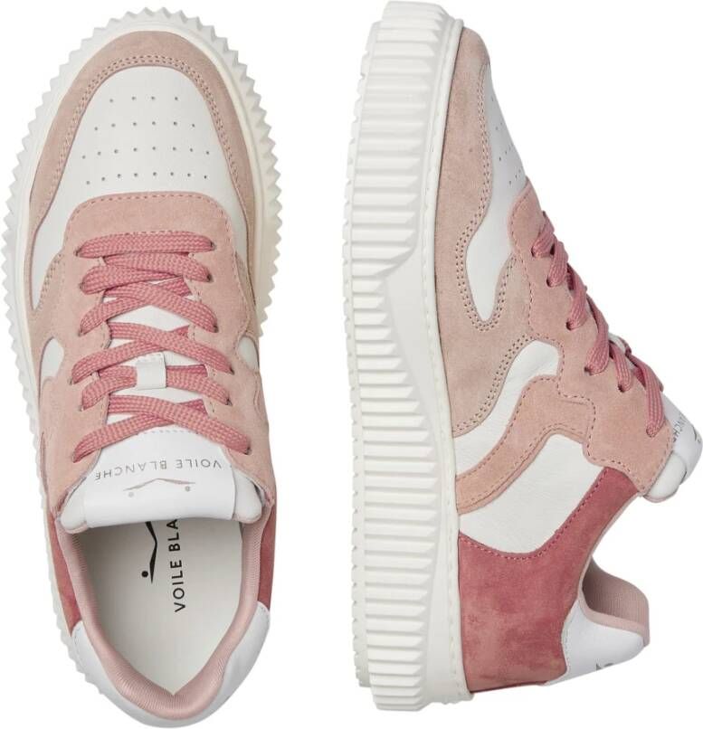 Voile blanche Leather and suede sneakers Laura Pink Dames