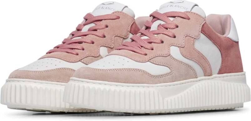 Voile blanche Leather and suede sneakers Laura Pink Dames