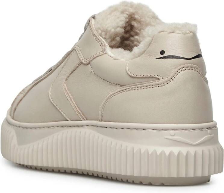 Voile blanche Leather and suede sneakers Lipari FUR Beige Dames