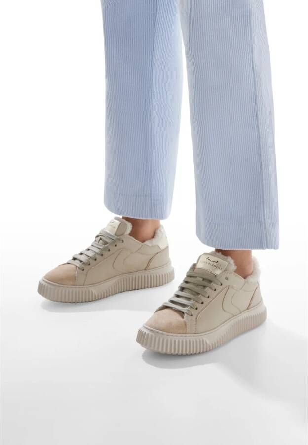 Voile blanche Leather and suede sneakers Lipari FUR Gray Dames