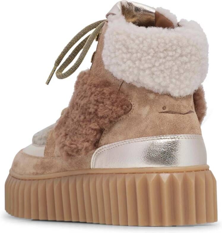 Voile blanche Leather and wool sneakers EVA Hike Brown Dames