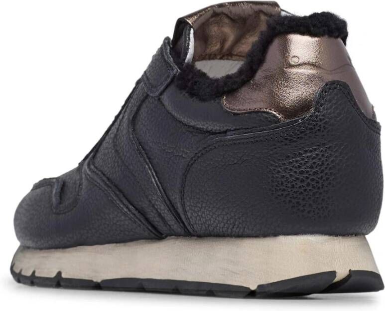 Voile blanche Leather and wool sneakers Julia Black Dames