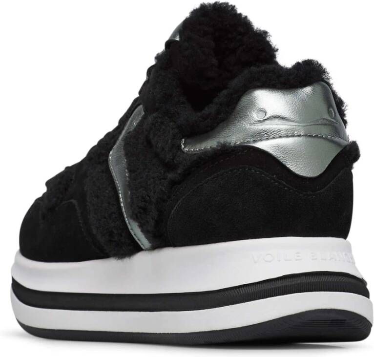 Voile blanche Leather and wool sneakers Melany Fur. Black Dames