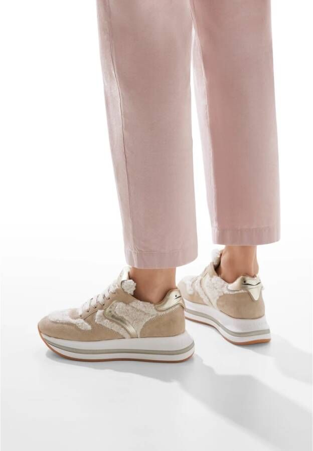 Voile blanche Leather and wool sneakers Merry Curly. Beige Dames