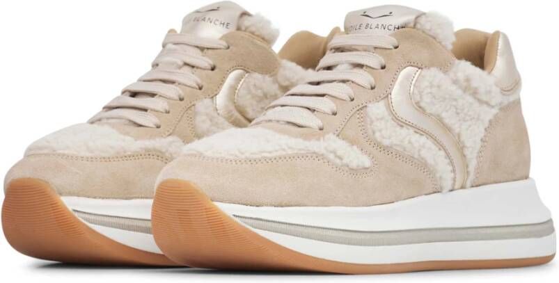 Voile blanche Leather and wool sneakers Merry Curly. Beige Dames