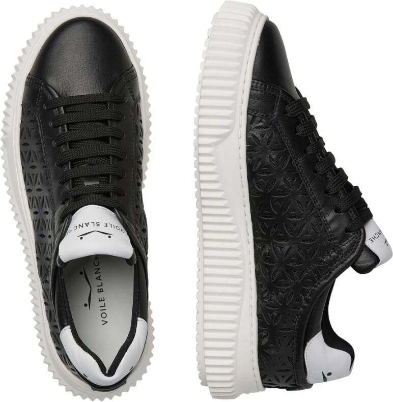 Voile blanche Leather sneakers Herika Perforated Black Dames