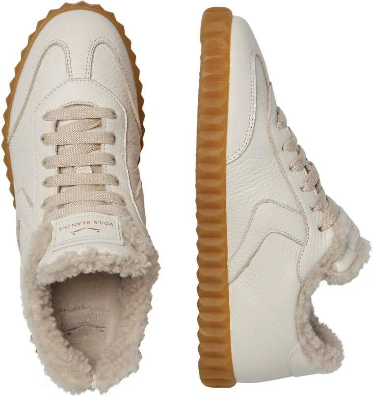 Voile blanche Leather sneakers Ines FUR White Dames