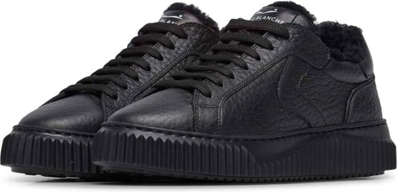 Voile blanche Leather sneakers Lipari FUR Black Dames