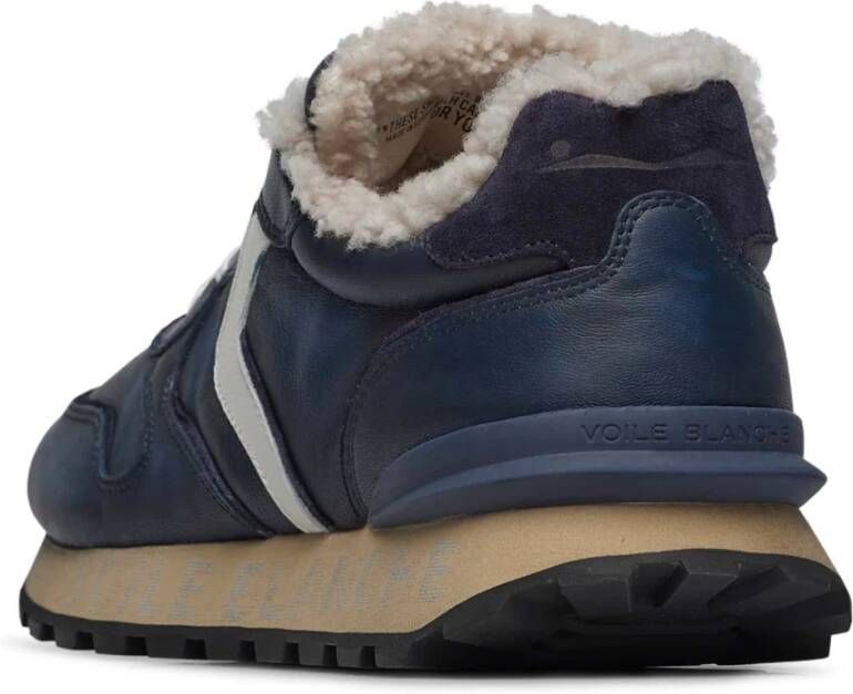 Voile blanche Leather sneakers Paris Race FUR MAN Blue Heren