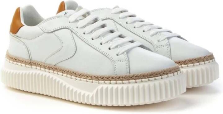 Voile blanche Lipari Sneakers Leer Veters Rubberen Zool White Dames