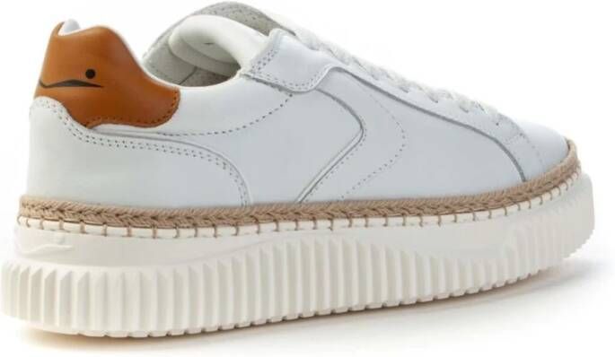 Voile blanche Lipari Sneakers Leer Veters Rubberen Zool White Dames