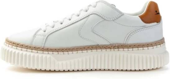 Voile blanche Lipari Sneakers Leer Veters Rubberen Zool White Dames