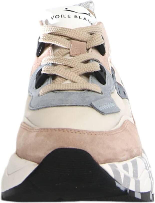 Voile blanche Roze Sneakers Club105 in Leer Nylon Multicolor Dames