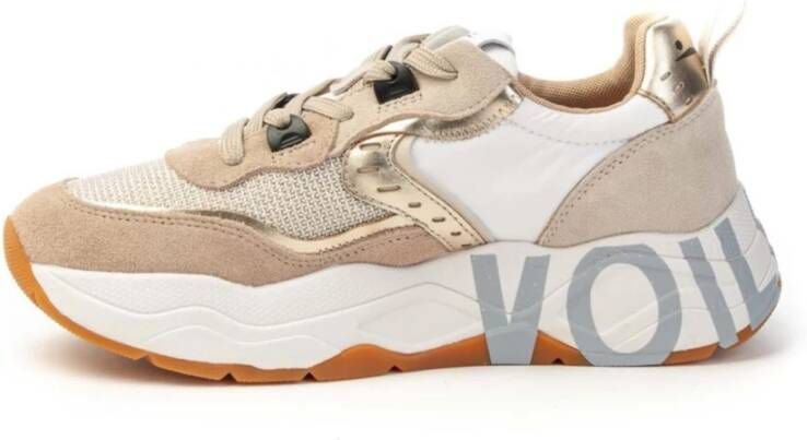 Voile blanche Sneaker Club105 met veters Beige Dames