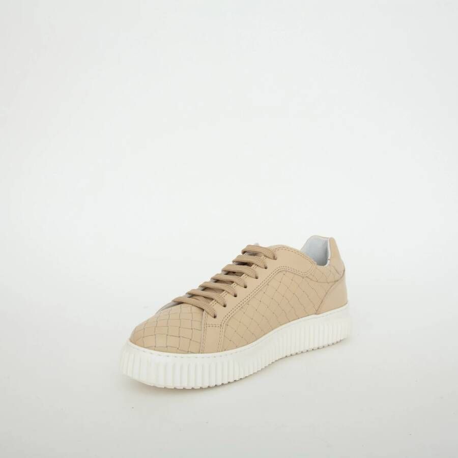 Voile blanche Beige Leren City Sneakers Beige Dames