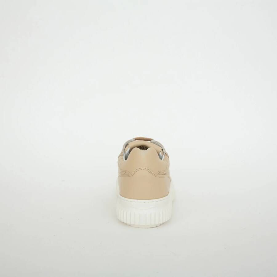 Voile blanche Beige Leren City Sneakers Beige Dames