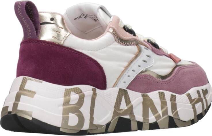 Voile blanche Sneakers met contraststiksels en logo Multicolor Dames