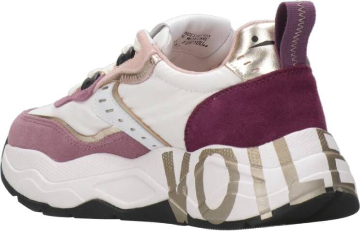 Voile blanche Sneakers met contraststiksels en logo Multicolor Dames