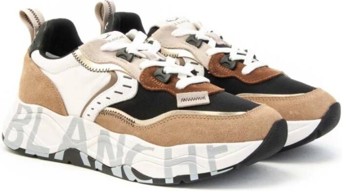 Voile blanche Stadsstijl Sneakers met Glamour Touch Brown Dames